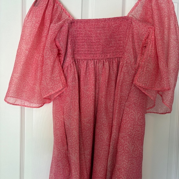 Abercrombie Pink Flutter Sleeve Dress - Picture 4 of 5
